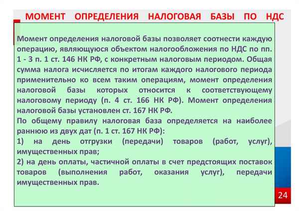Момент определения налоговой базы по НДС: что это?