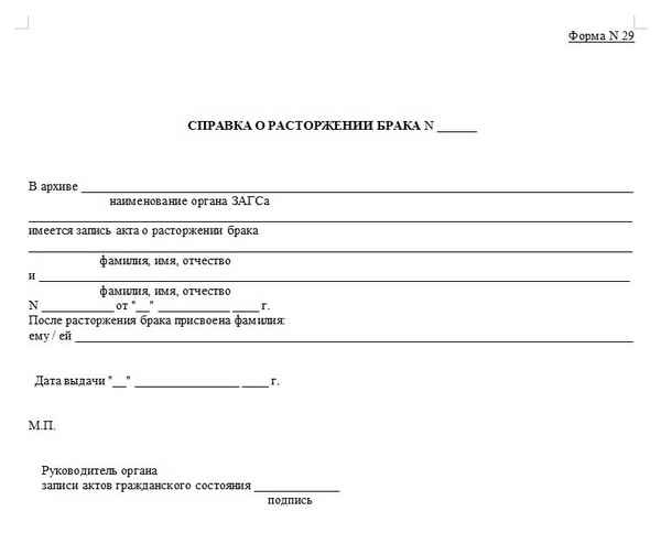 Справка о расторжении бpaка: правила получения документа