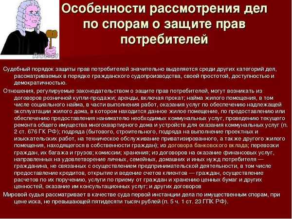 Содержание статьи 17 Закона "О защите прав потребителей": особенности гражданского судопроизводства