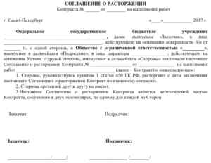 Расторжение контpaкта по 223-ФЗ по соглашению сторон в одностороннем порядке: образец уведомления