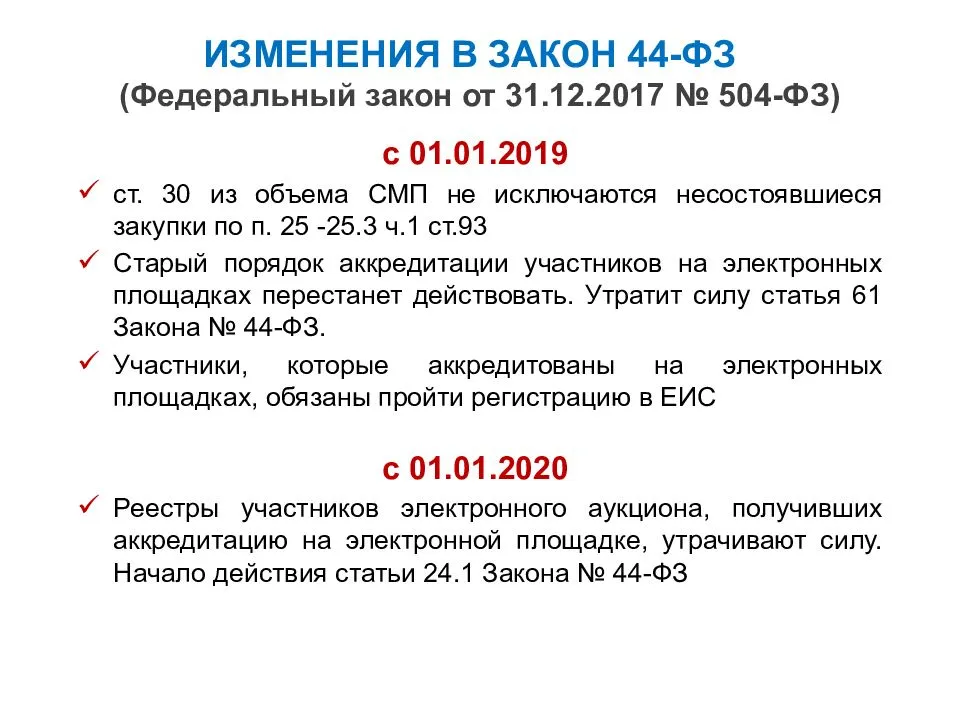 Федеральный закон №44-ФЗ: обзор основных изменений на 2019 год