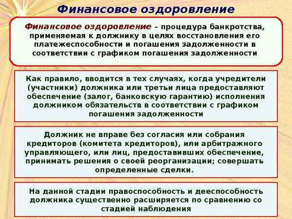 Финансовое оздоровление при банкротстве предприятия: цель, план, основные этапы, порядок процедуры