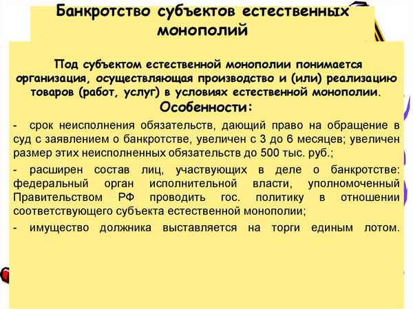 Банкротство субъектов естественных монополий: порядок, особенности, правила проведения процедуры