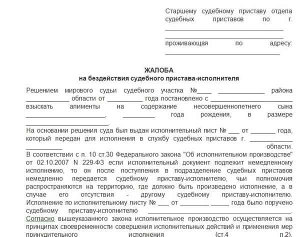 Как правильно написать жалобу на судебного пристава: как и куда ее можно подать? Образец заявления