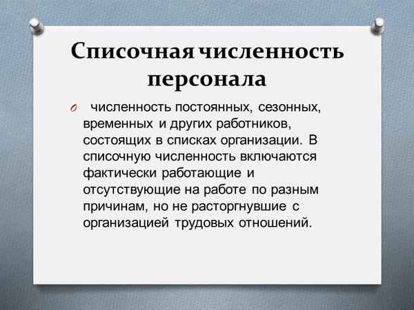 Численность работников списочная 