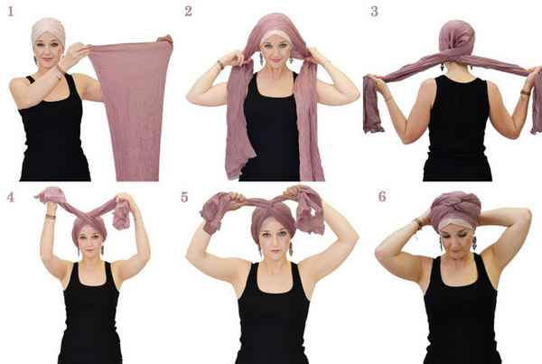 Как завязывать шарф на голове?| 