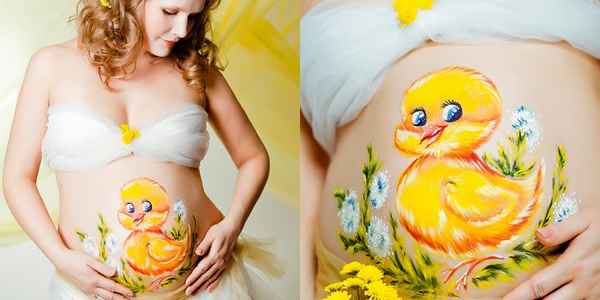 Боди-арт для беременных: рисуем на животике| 